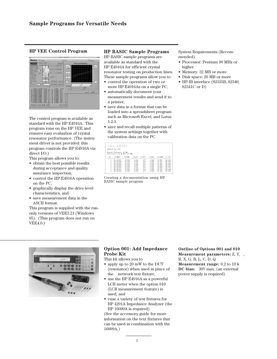 Sample programs for versatile needs | Atec Agilent-E4916A User Manual | Page 5 / 7