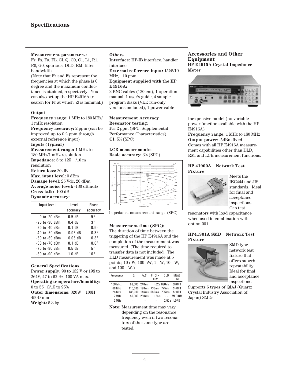 Specifications | Atec Agilent-E4916A User Manual | Page 6 / 7