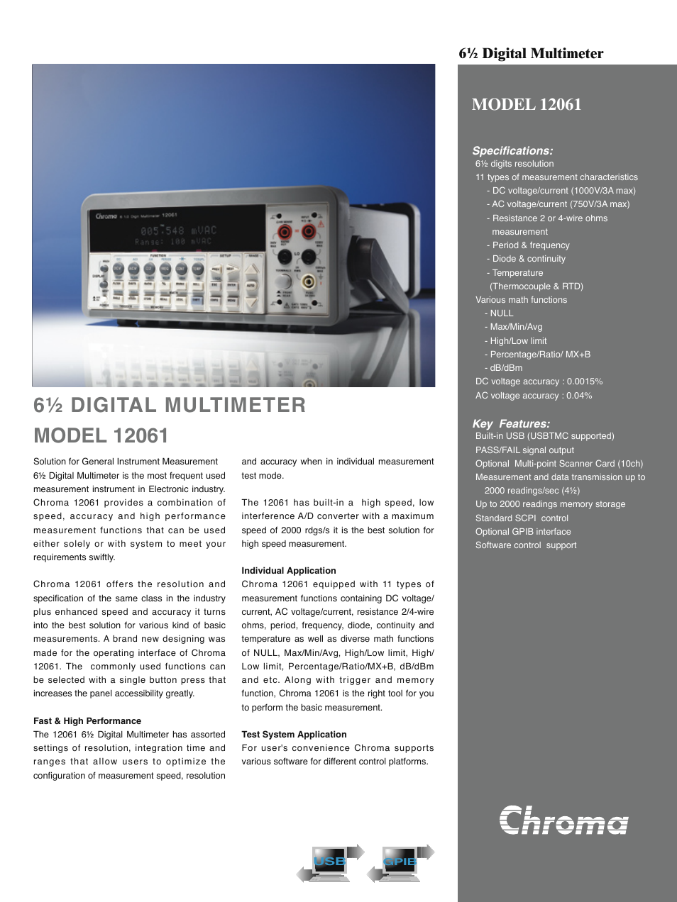 Atec Chroma-12061 User Manual | 4 pages