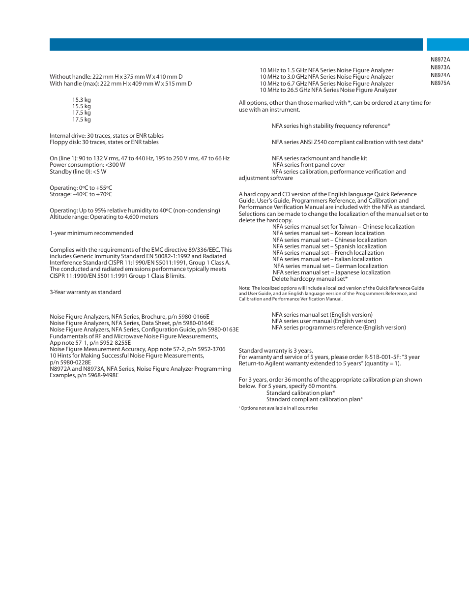 Noise figure analyzers | Atec Agilent-N8972A_N8973A_N8974A_N8975A User Manual | Page 3 / 3