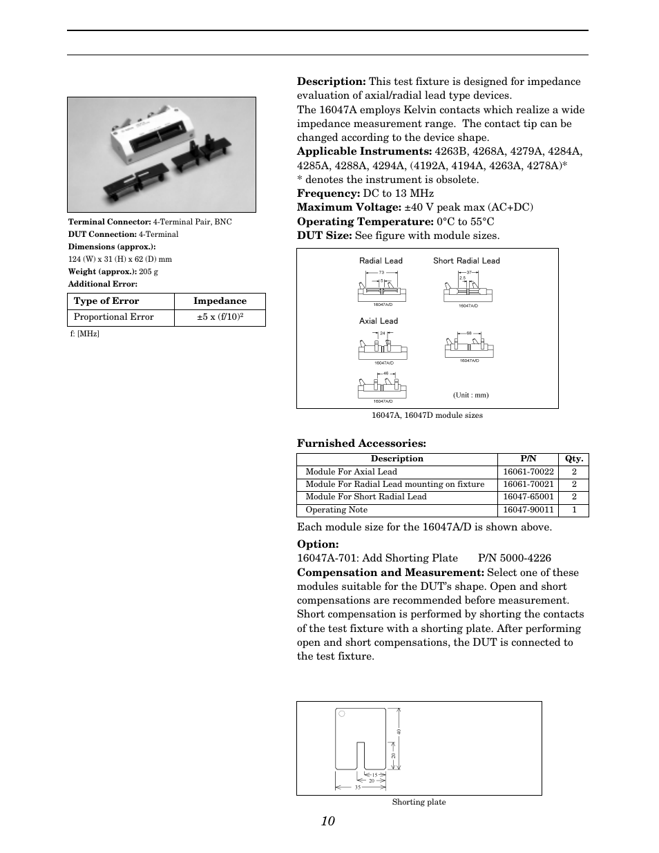 Up to 110 mhz (4-terminal pair) lead components | Atec Agilent-16047A User Manual | Page 15 / 108