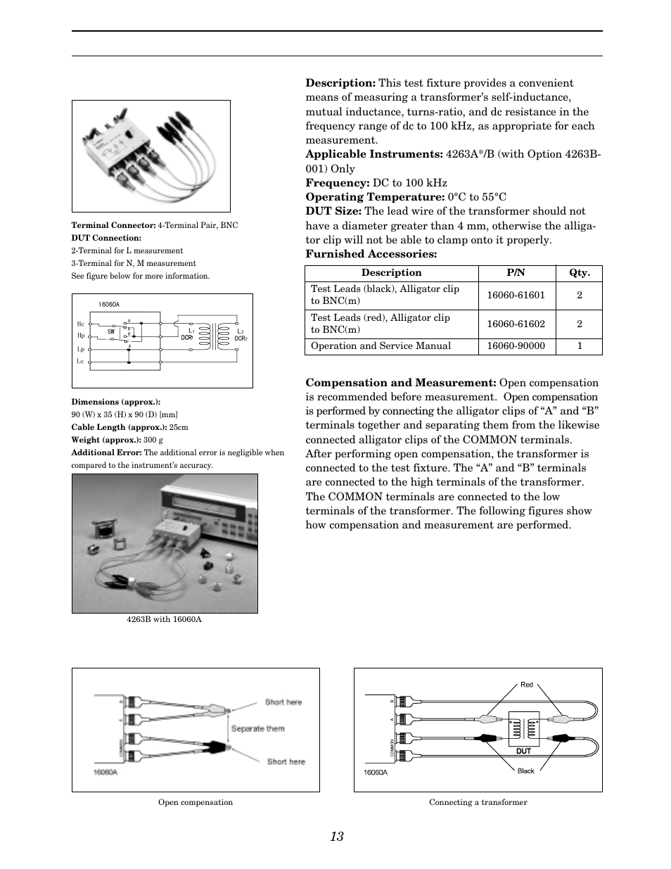 Up to 110 mhz (4-terminal pair), Lead components | Atec Agilent-16047A User Manual | Page 18 / 108