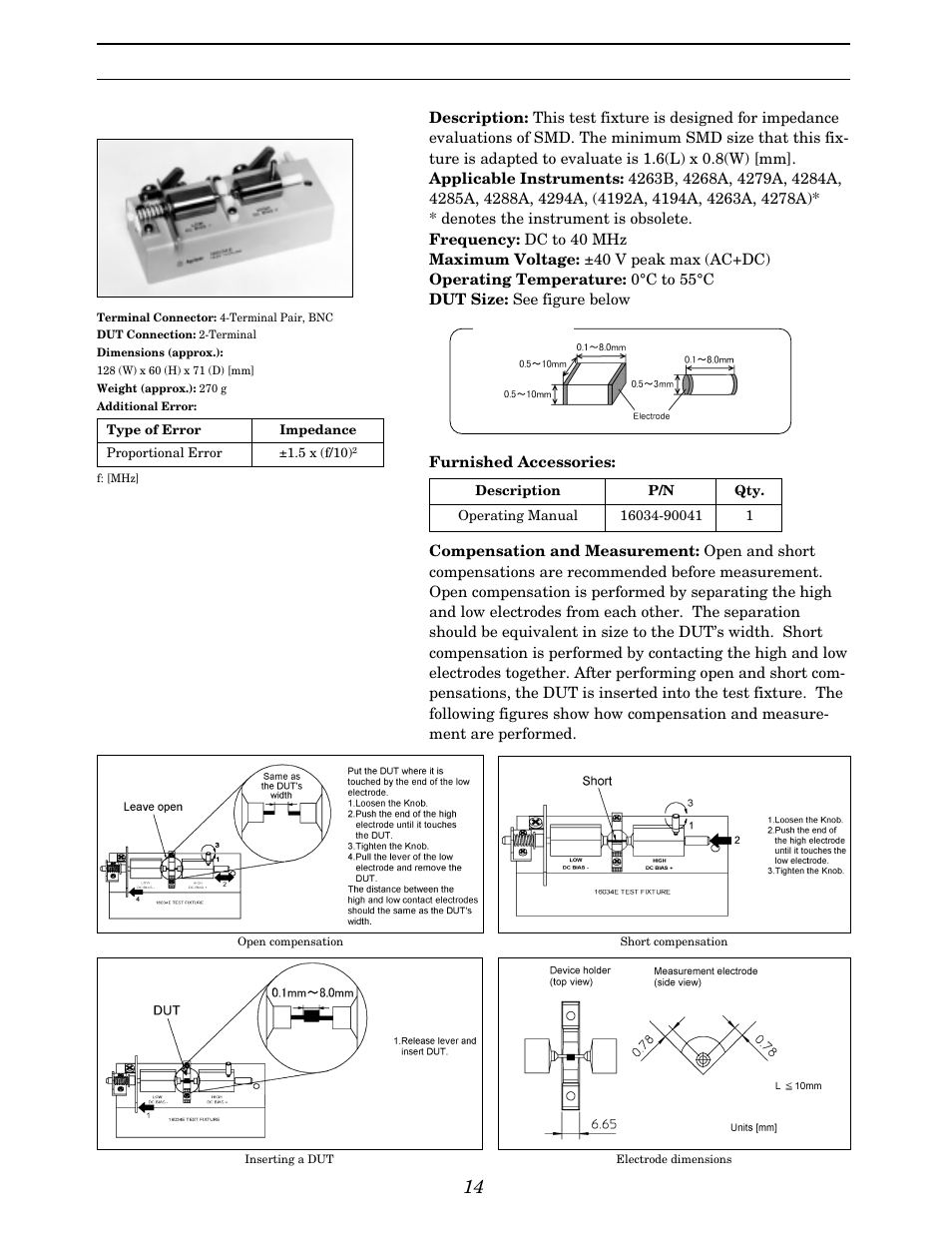 Up to 110 mhz (4-terminal pair) | Atec Agilent-16047A User Manual | Page 19 / 108