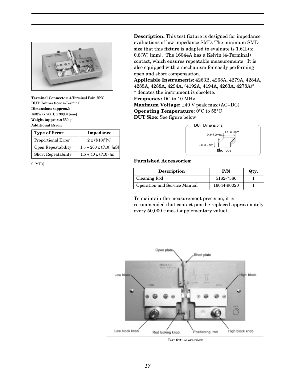 Up to 110 mhz (4-terminal pair) | Atec Agilent-16047A User Manual | Page 22 / 108