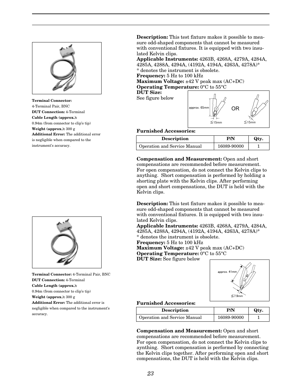 Up to 110 mhz (4-terminal pair), Other components | Atec Agilent-16047A User Manual | Page 28 / 108