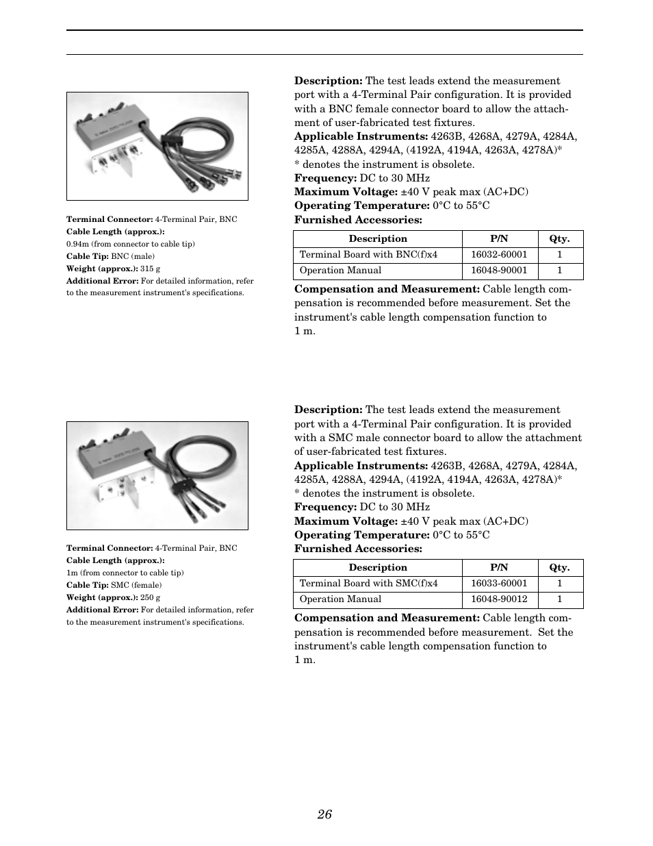 Up to 110 mhz (4-terminal pair), Port/cable extension | Atec Agilent-16047A User Manual | Page 31 / 108