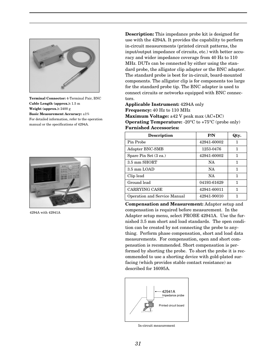 Up to 110 mhz (4-terminal pair) probes | Atec Agilent-16047A User Manual | Page 36 / 108