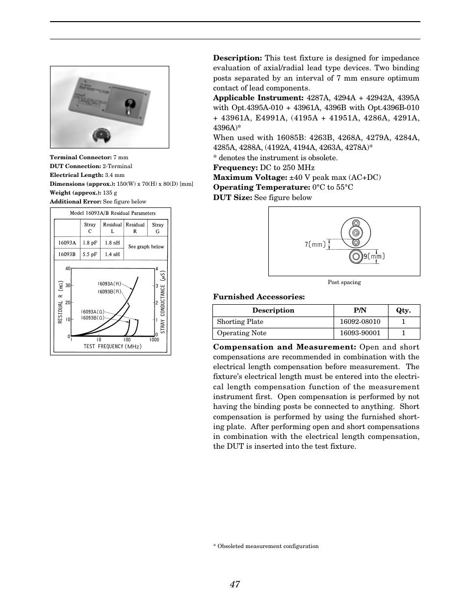 Up to 3 ghz (7 mm) lead components | Atec Agilent-16047A User Manual | Page 52 / 108