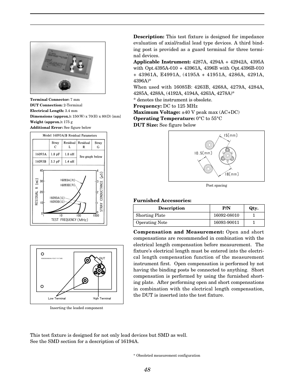 Up to 3 ghz (7 mm) lead components | Atec Agilent-16047A User Manual | Page 53 / 108