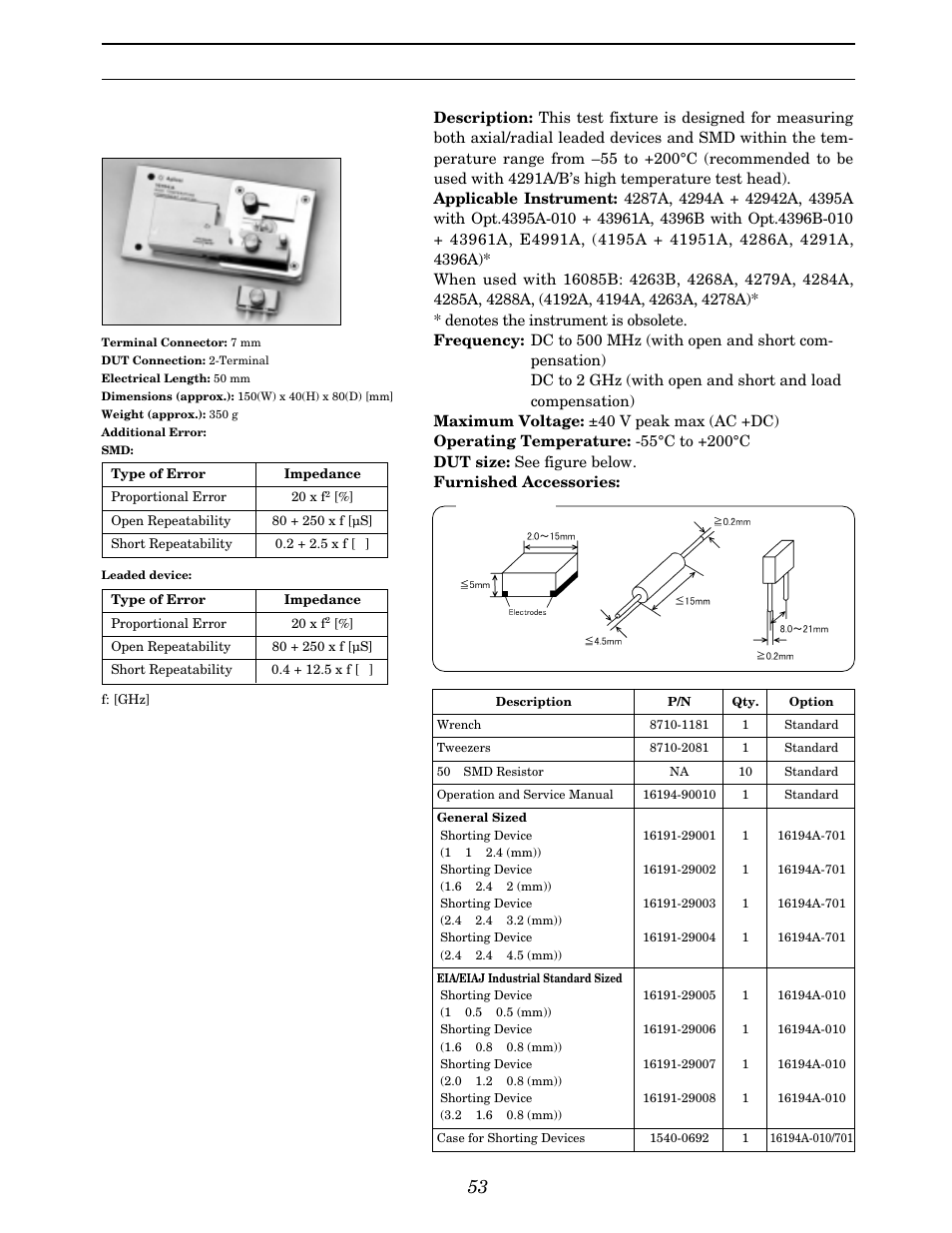 Up to 3 ghz (7 mm) smd | Atec Agilent-16047A User Manual | Page 58 / 108