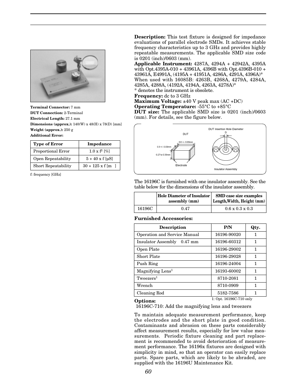 Up to 3 ghz (7 mm) smd | Atec Agilent-16047A User Manual | Page 65 / 108