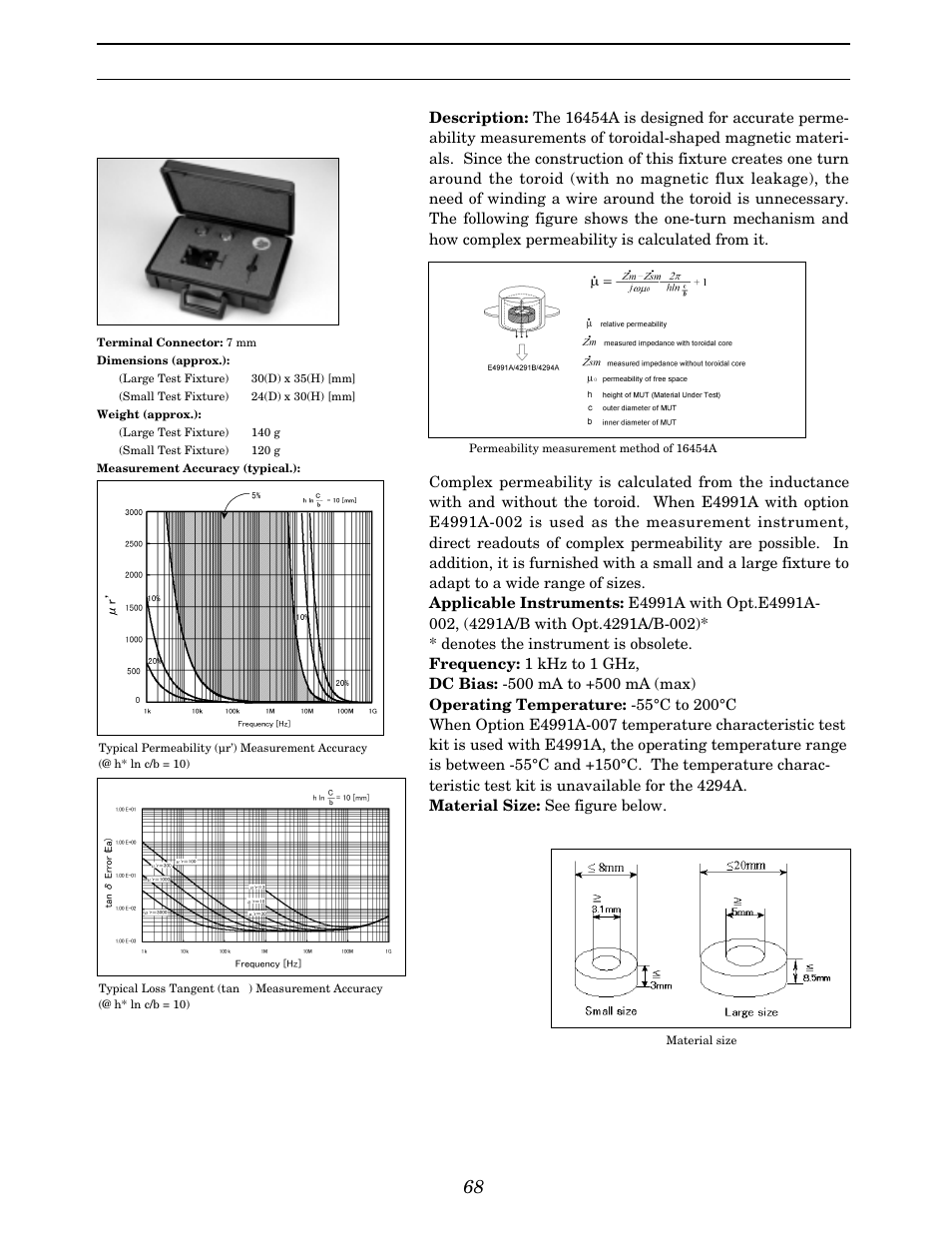 Up to 3 ghz (7 mm) material | Atec Agilent-16047A User Manual | Page 73 / 108