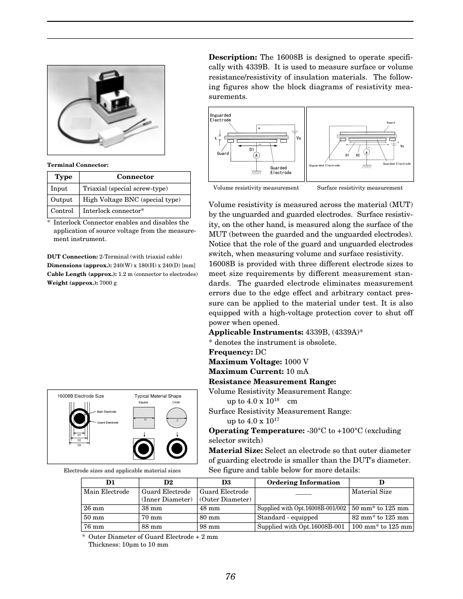 Dc (high resistance) material | Atec Agilent-16047A User Manual | Page 81 / 108