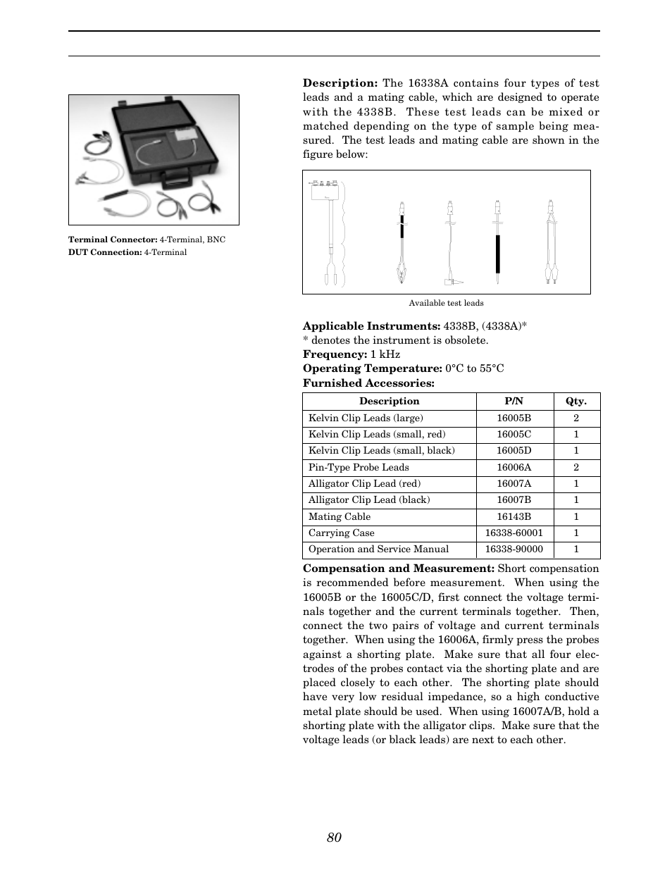 1 khz (milliohm) various components | Atec Agilent-16047A User Manual | Page 85 / 108