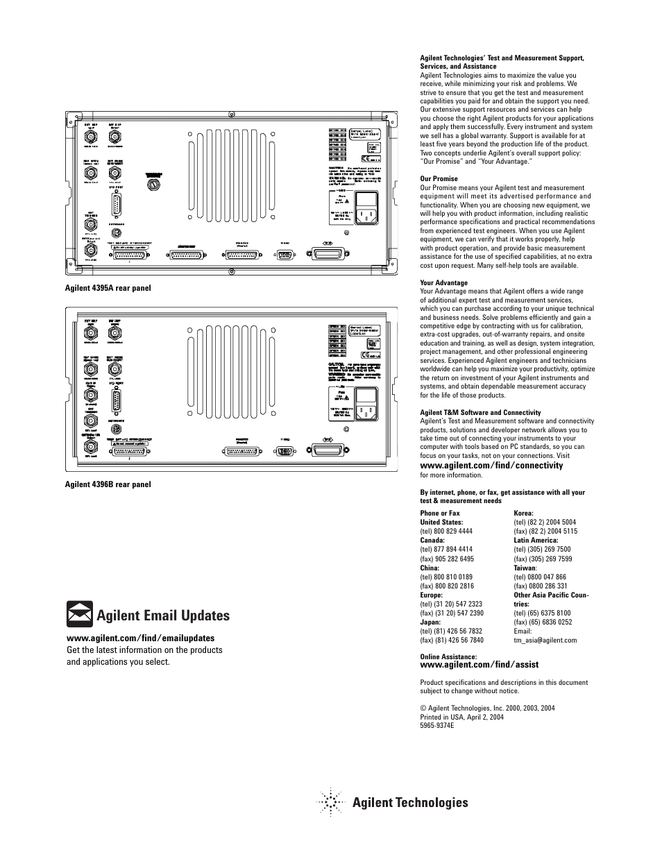 Agilent email updates | Atec Agilent-4395A-1D6-4396B User Manual | Page 16 / 16