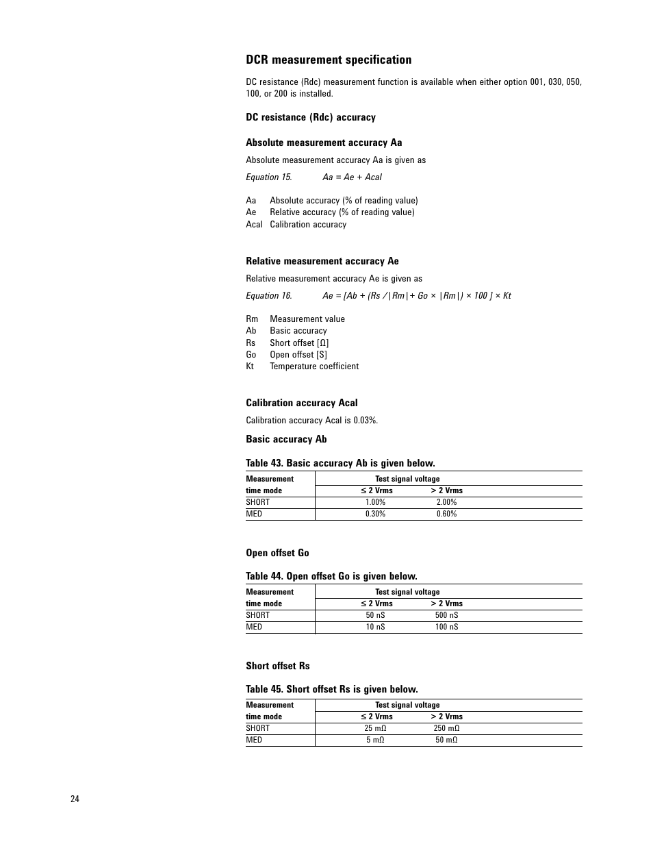 Dcr measurement specification | Atec Agilent-E4980A-AL User Manual | Page 24 / 37