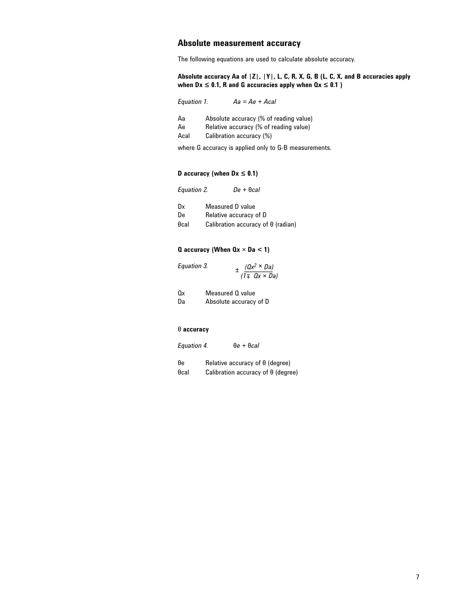 Absolute measurement accuracy | Atec Agilent-E4980A-AL User Manual | Page 7 / 37