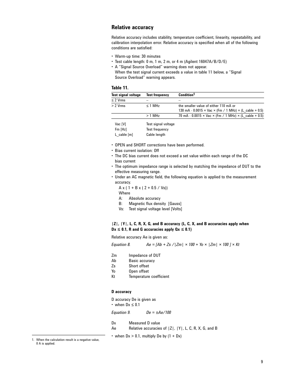 Relative accuracy | Atec Agilent-E4980A-AL User Manual | Page 9 / 37