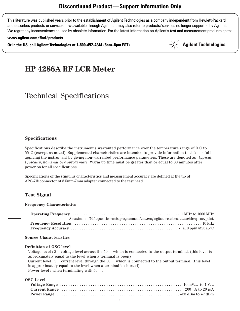 Atec Agilent-4286A User Manual | 20 pages