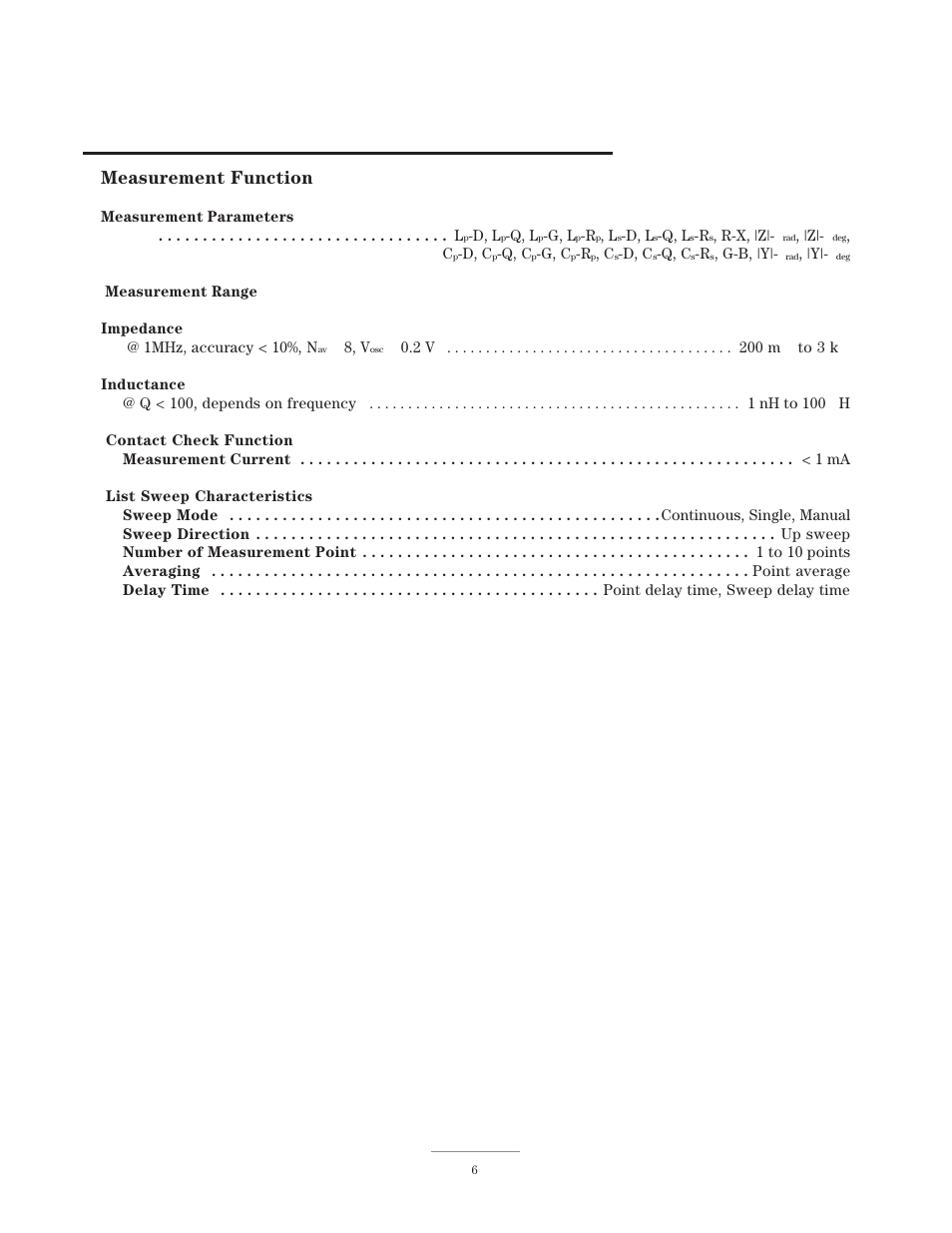 Measurement function | Atec Agilent-4286A User Manual | Page 6 / 20