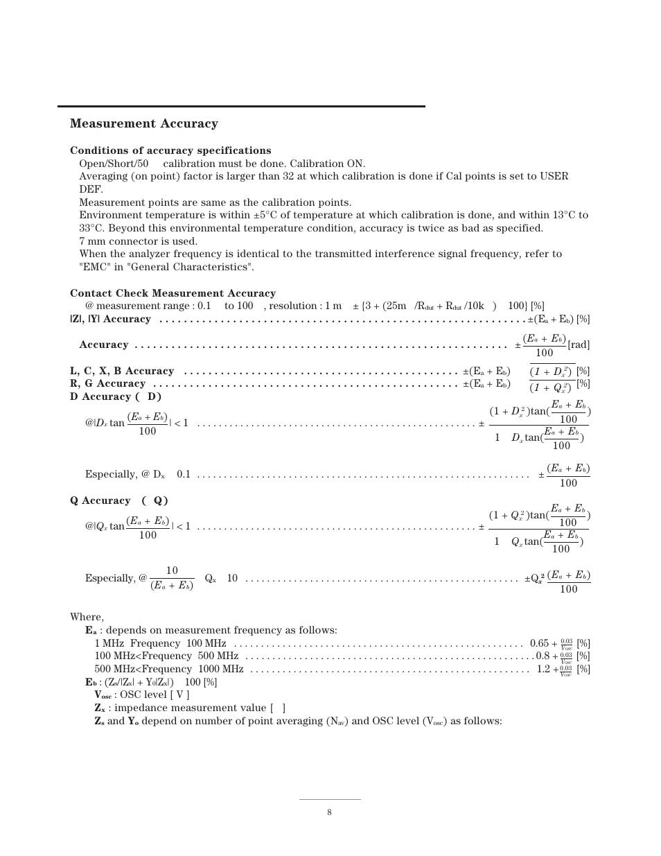 Measurement accuracy | Atec Agilent-4286A User Manual | Page 8 / 20