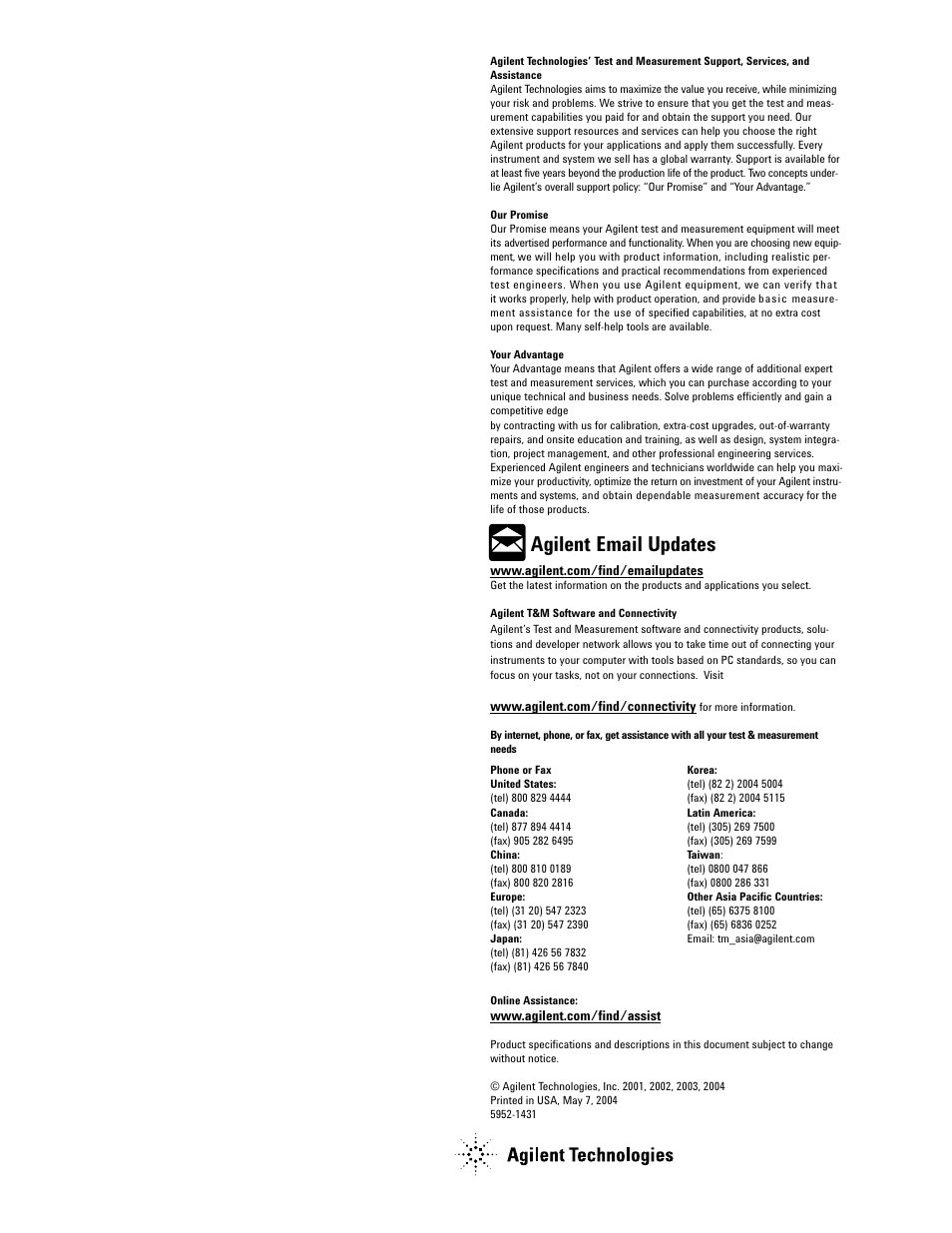 Agilent email updates | Atec Agilent-4284A_4285A User Manual | Page 28 / 28