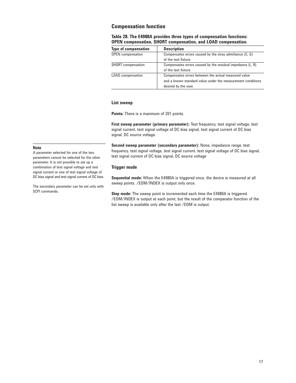 Compensation function | Atec Agilent-E4980A User Manual | Page 17 / 36