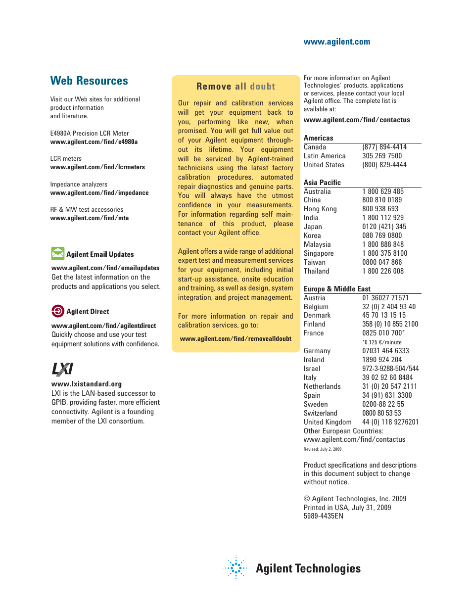 Web resources, Remove all doubt | Atec Agilent-E4980A User Manual | Page 36 / 36