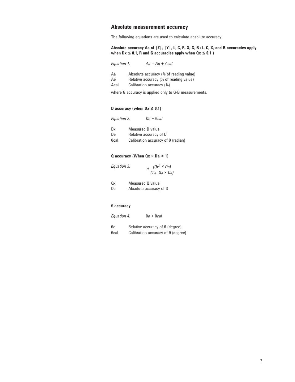Absolute measurement accuracy | Atec Agilent-E4980A User Manual | Page 7 / 36