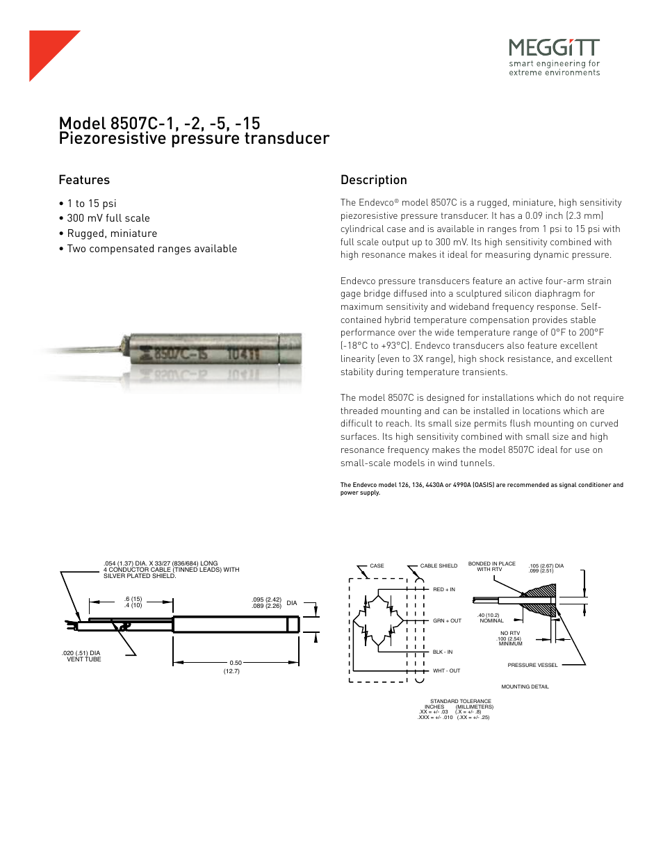 Atec Endevco-8507C Series User Manual | 3 pages