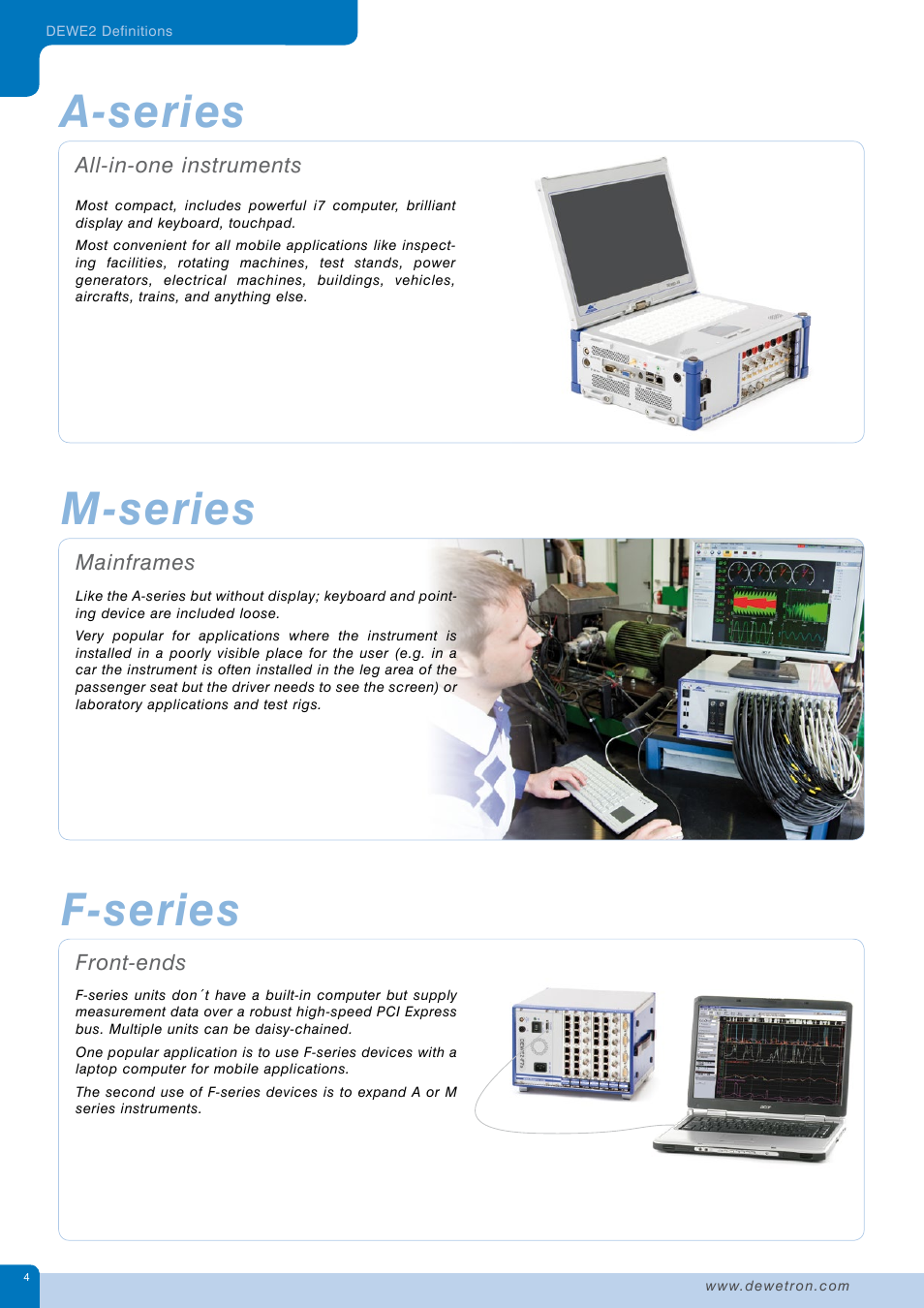 A-series m-series f-series | Atec Dewetron-DEWE2_DatatsheetЙ User Manual | Page 4 / 40