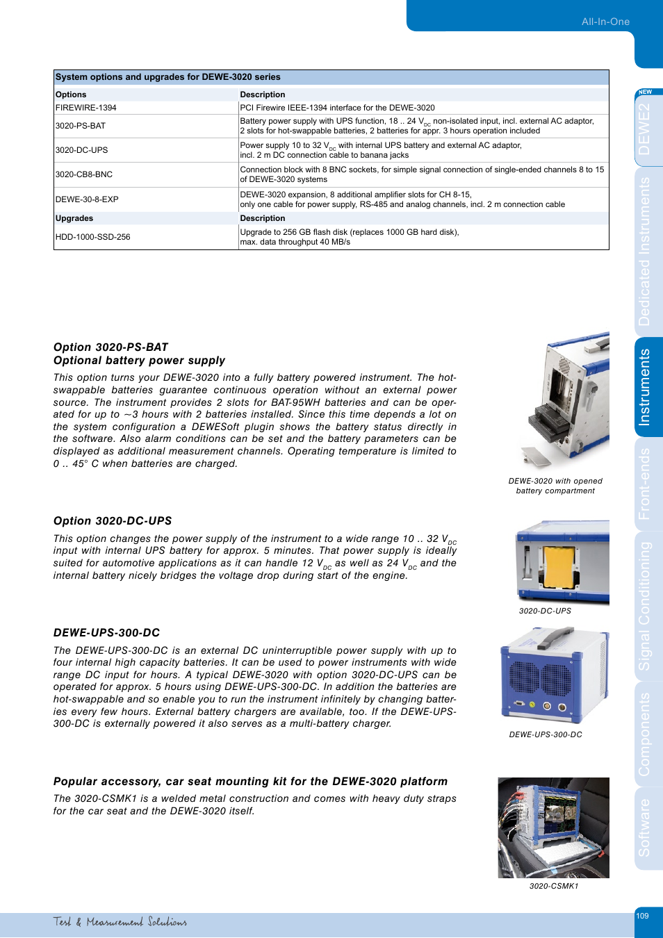 Option 3020-ps-bat optional battery power supply, Option 3020-dc-ups, Dewe-ups-300-dc | Atec Dewetron-DEWE-3020 User Manual | Page 3 / 4