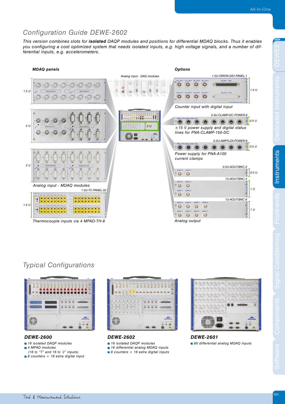 Configuration guide dewe-2602, Typical configurations, Dewe-2600 | Dewe-2602, Dewe-2601 | Atec Dewetron-DEWE-2600 User Manual | Page 3 / 4