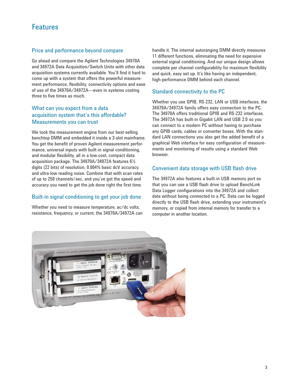 Features | Atec Agilent-34972A User Manual | Page 3 / 28