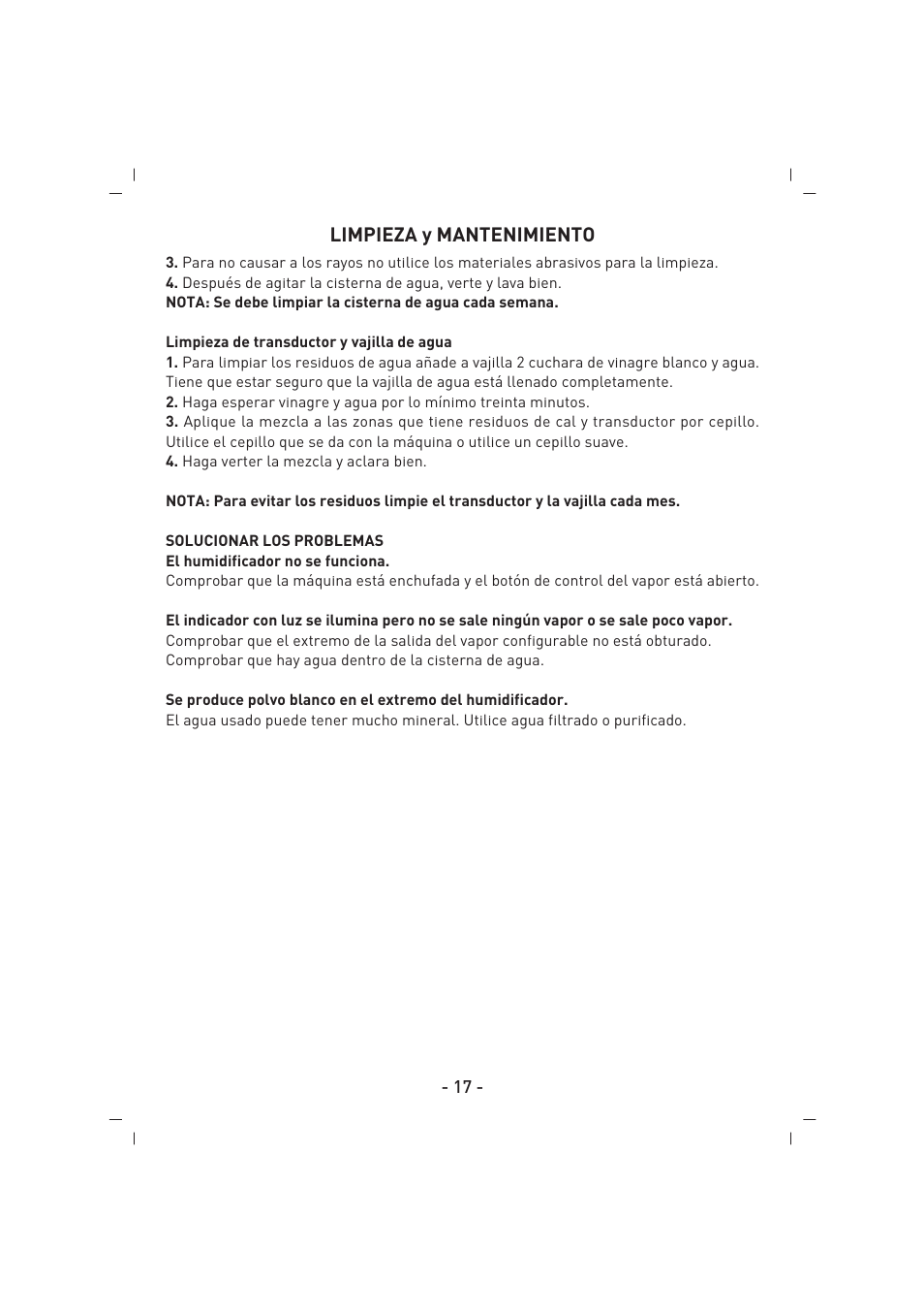 Limpieza y mantenimiento | SINBO SAH 6107 User Manual | Page 18 / 35