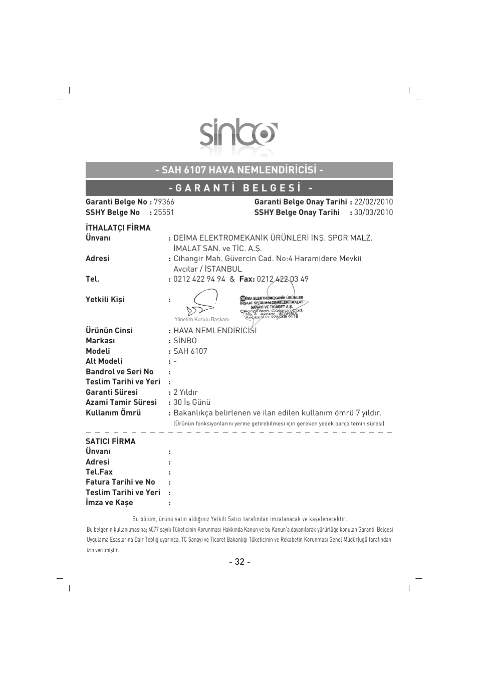 SINBO SAH 6107 User Manual | Page 33 / 35