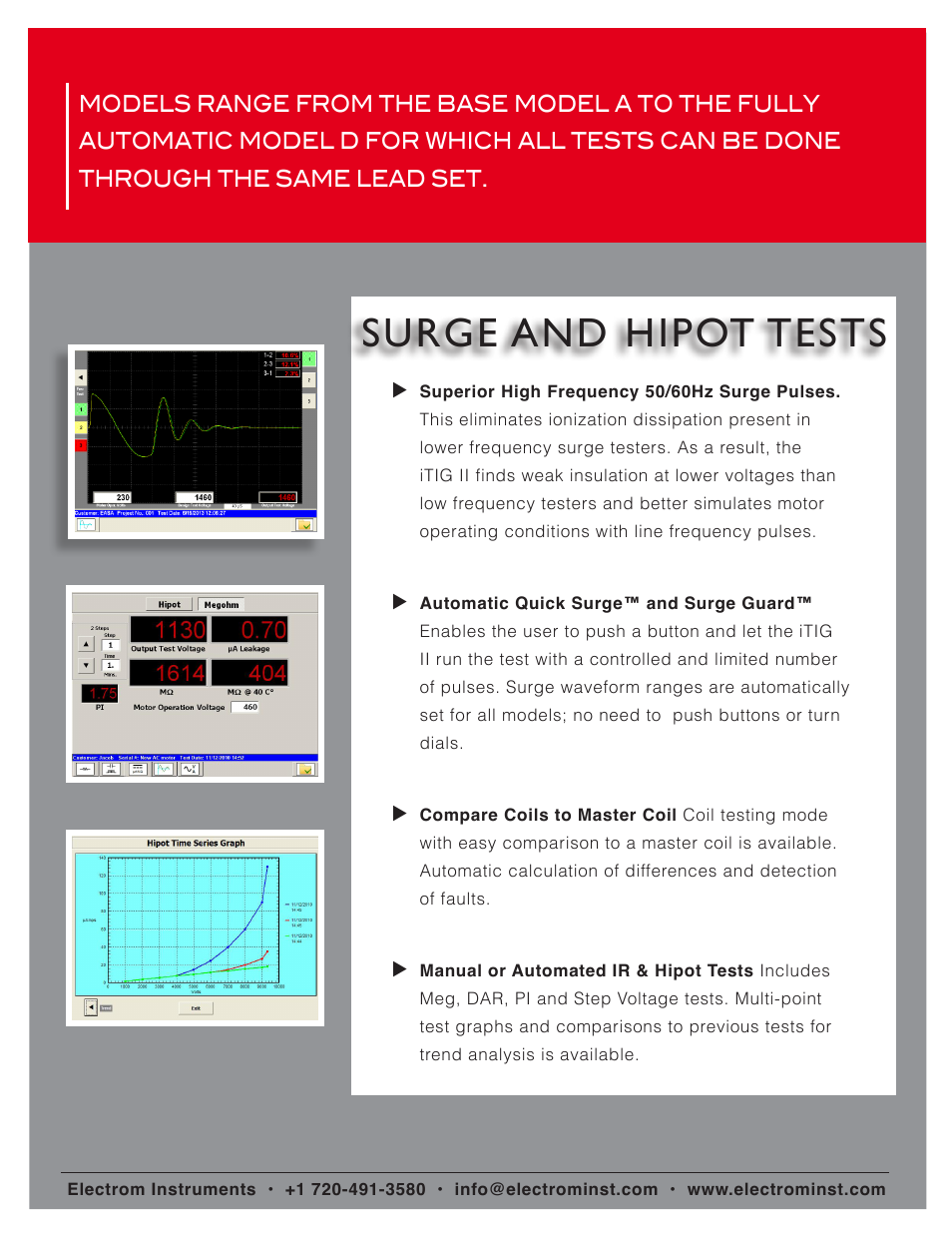 Surge and hipot tests | Atec Electrom-iTIGII Series User Manual | Page 2 / 6