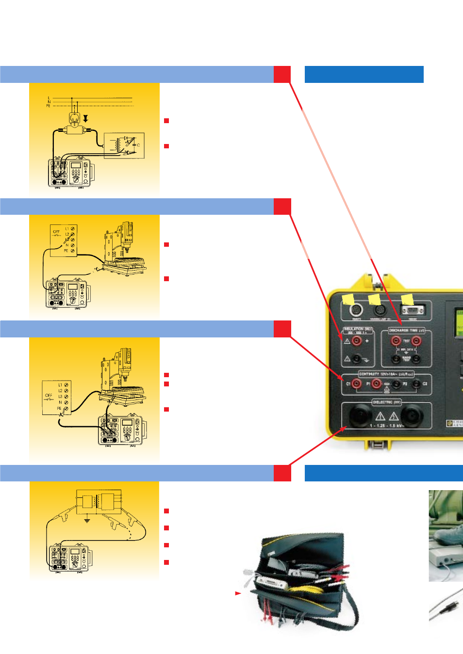 The c.a 6121 measurement a, Dielectric test insulation test, Continuity test test of discharge time | Atec AEMC-CA6121 User Manual | Page 2 / 4