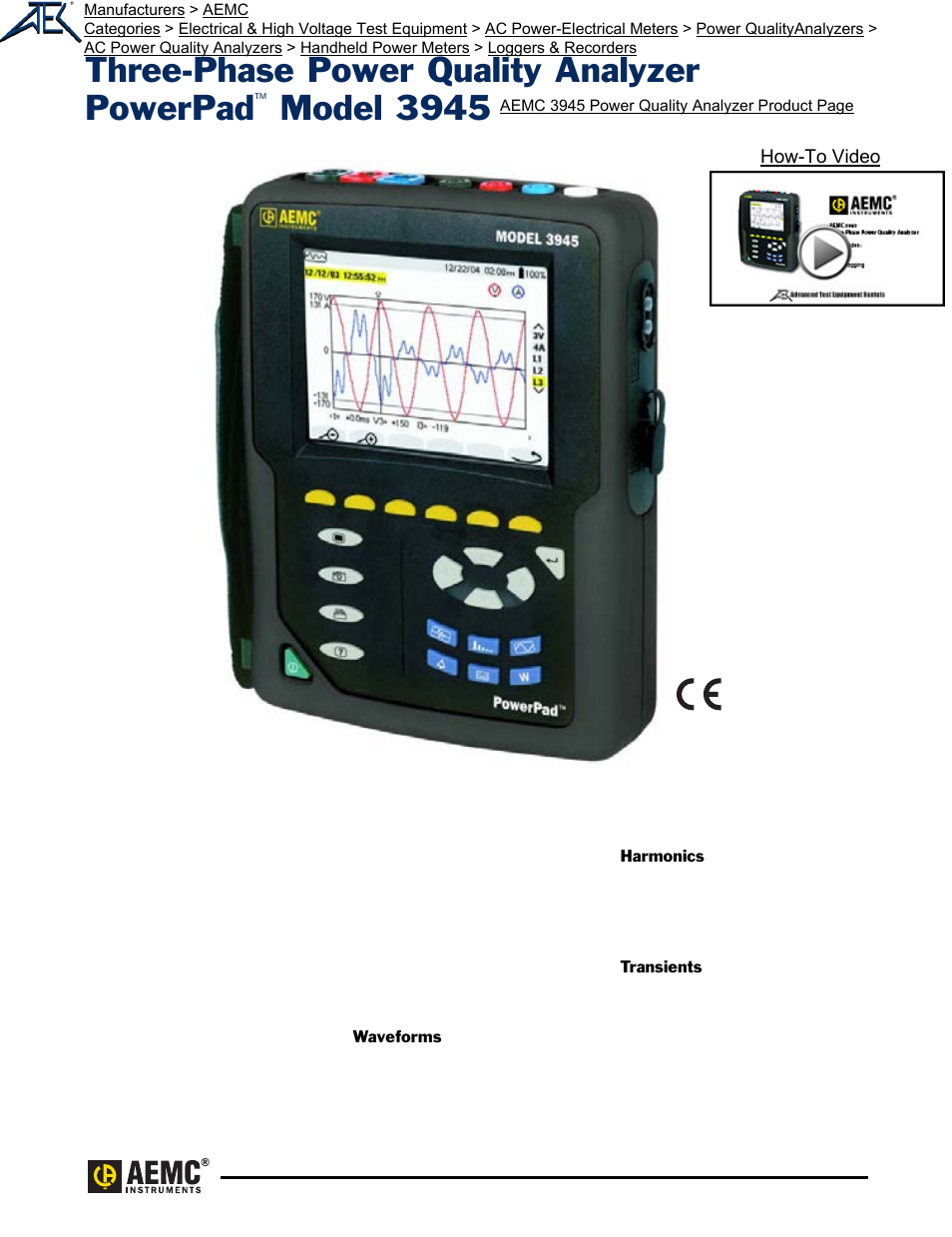 Atec AEMC-3945 User Manual | 13 pages