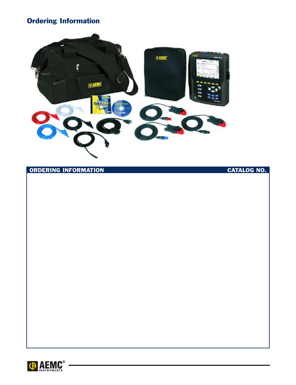 Ordering information, Ordering information catalog no | Atec AEMC-3945 User Manual | Page 12 / 13