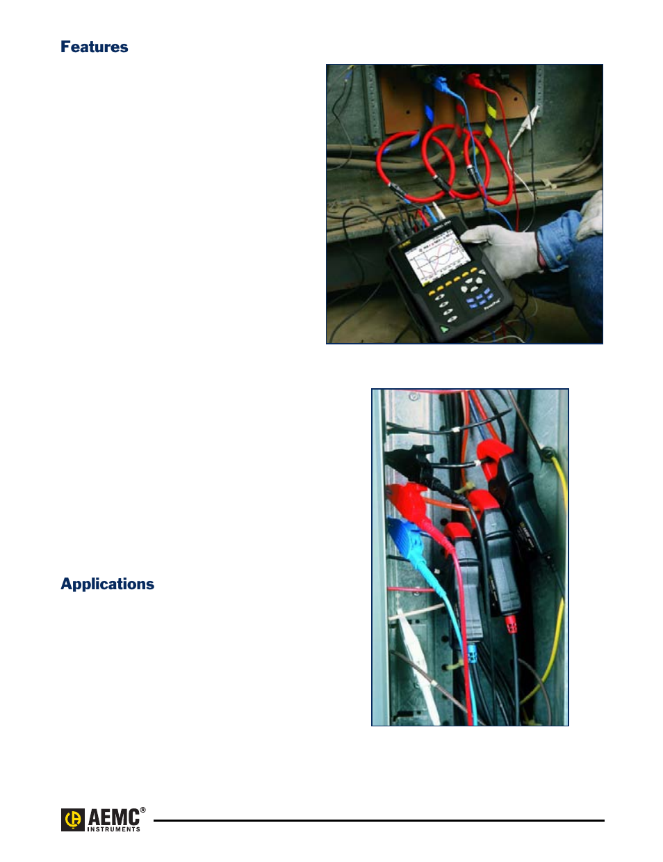 Features, Applications | Atec AEMC-3945 User Manual | Page 3 / 13