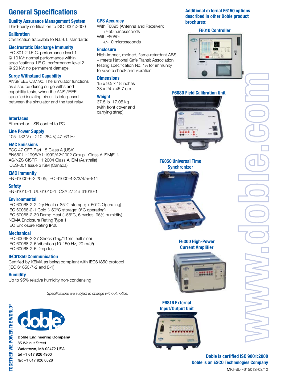 General specifications | Atec Doble-F6150 User Manual | Page 4 / 4