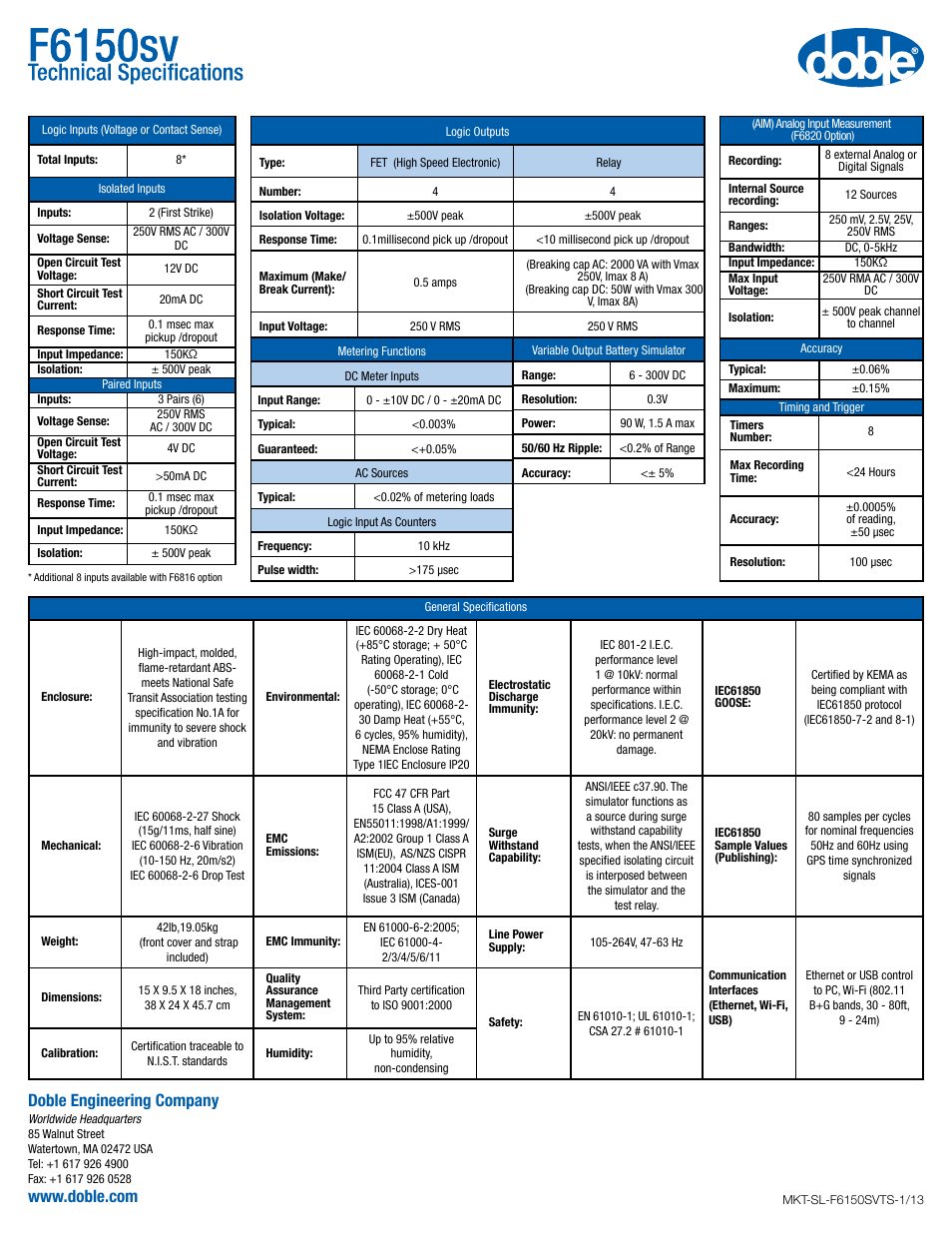 Doble engineering company | Atec Doble_F6150SV User Manual | Page 2 / 2