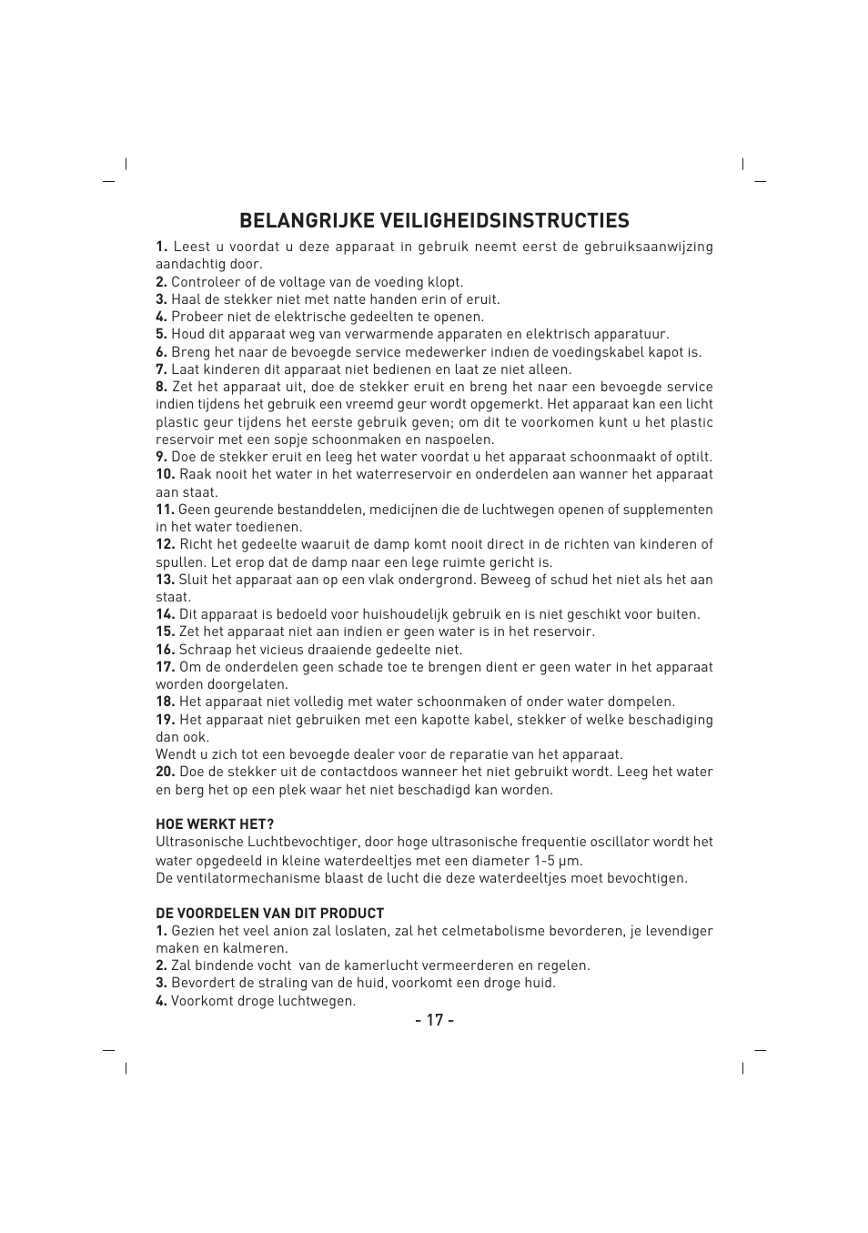 Belangrijke veiligheidsinstructies | SINBO SAH 6101 User Manual | Page 18 / 48