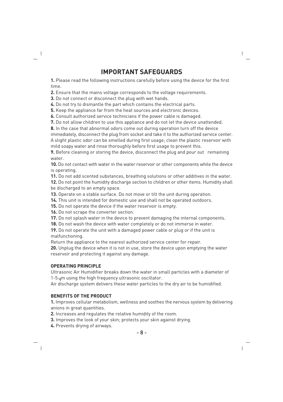 Important safeguards | SINBO SAH 6101 User Manual | Page 9 / 48