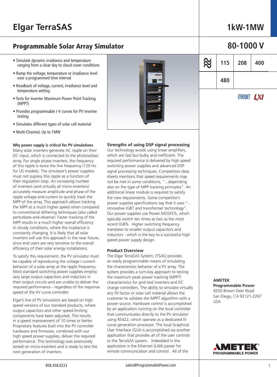 Atec Elgar_TerraSAS User Manual | 6 pages