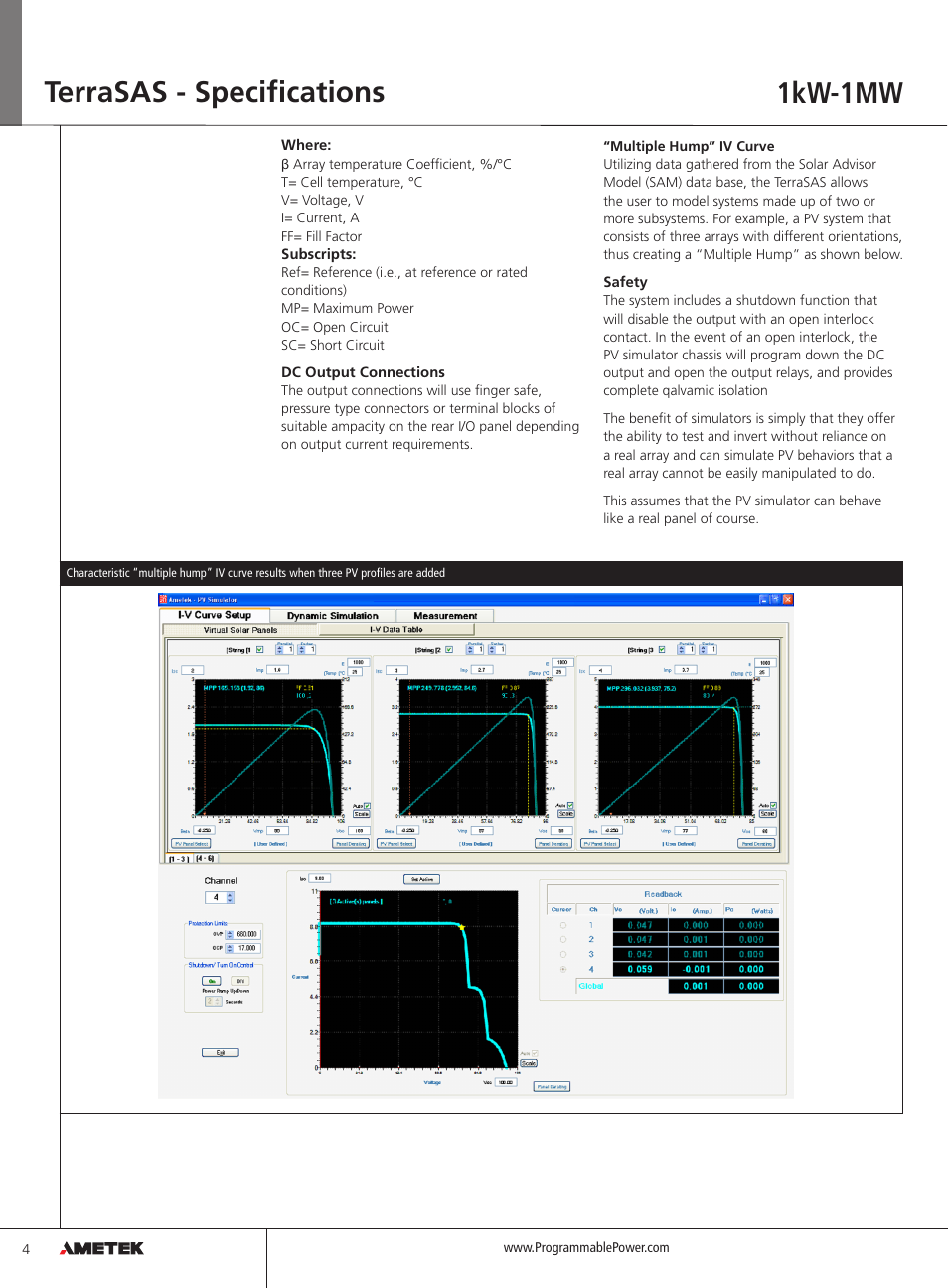 1kw-1mw terrasas - specifications | Atec Elgar_TerraSAS User Manual | Page 4 / 6