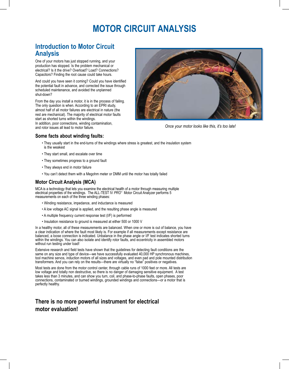 Motor circuit analysis, Introduction to motor circuit analysis | Atec All-Test-IV-Pro User Manual | Page 4 / 6