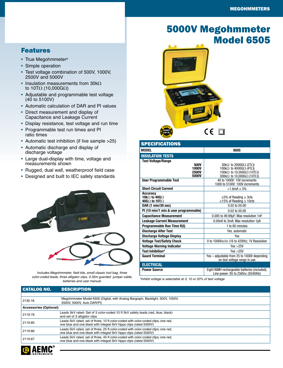 Atec AEMC-6505 User Manual | 1 page