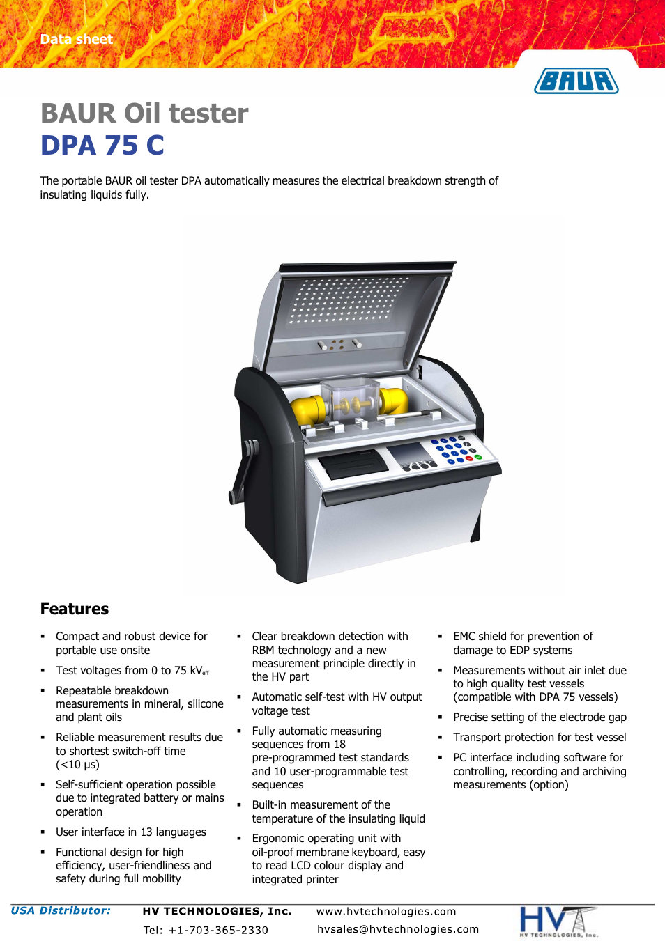 Atec Baur-DPA75C User Manual | 2 pages